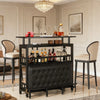 Home Bar Table with Footrest & Stemware Storage