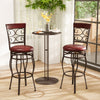 Swivel Bar Stools with Padded Leather Seat, Set of 2 - Brown