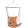 Cotton Rope Hammock Chair with Padded Seat & Wooden Bar — Orange