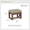 Natural Cedar Outdoor Patio Ottomans with Removable Cushions