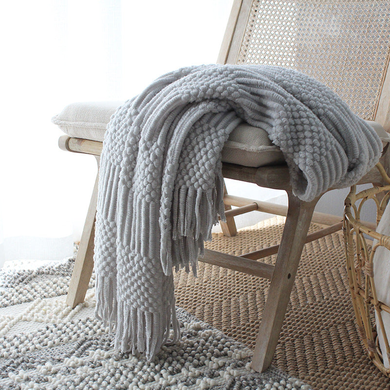 Dune Chunky-Knit Throw in grey