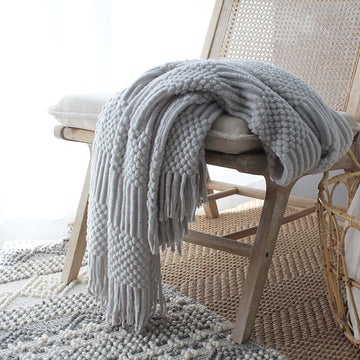 Dune Chunky-Knit Throw in grey