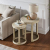 Oak Round Coffee & Side Table Set (2-Piece)