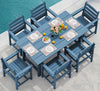 7-Piece Patio Dining Set with Umbrella-Ready HDPE Table & 6 Chairs