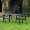 HDPE Outdoor Dining Chair — Weather-Resistant, Black