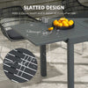 Expandable Patio Table, Outdoor Dining Table for 4-6 with Aluminum Frame for Garden, Lawn, Balcony Terrace, Gray