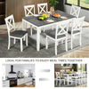 Solid Wood 7-Piece Dining Set with 6 X-Back Chairs