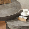 Curved Round Wooden Nesting Side Table Set, Light Brown