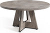 Round 47-Inch Dining Table with Grey Pedestal, Seats 4–6