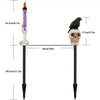 5-Pack Solar Skull & Candle Lights with Black Crow, Waterproof
