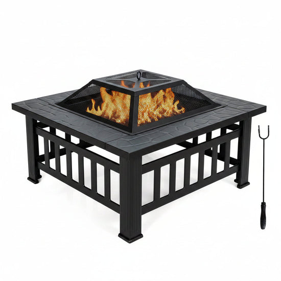 3-in-1 Outdoor Fire Pit Table with BBQ Grill-0