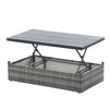 5-Piece PE Wicker Patio Set with Wood-Top Coffee Table
