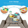 Gray Navy Kids 3-in-1 Sand and Water Table with Umbrella