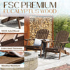 Foldable Adirondack Chair Set, Pre-Assembled Eucalyptus