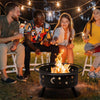 30-Inch Square Metal Fire Pit in Black