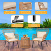 Outdoor Wicker Bistro Set, 3-Piece, Yellow Beige