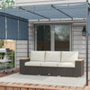 Three-Seat PE Wicker Outdoor Sofa with Deep Seat, Beige