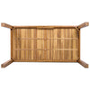 Acacia Outdoor Dining Set — 5-piece with 67-inch acacia wood table and four cushioned rattan chairs