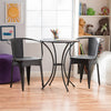 LOURDES 3-Piece Iron Bistro Set – Black Patio Table & 2 Chairs