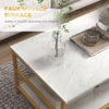 Set of 2 Nesting Coffee Tables, Faux Marble & Gold