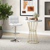 Adjustable Swivel Bar Stool in White PU Leather