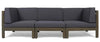 X-Back 3-Seater Acacia Wood Outdoor Sectional Sofa Set