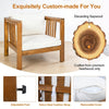 Outdoor Acacia Wood Club Chair with Modern Square Arms