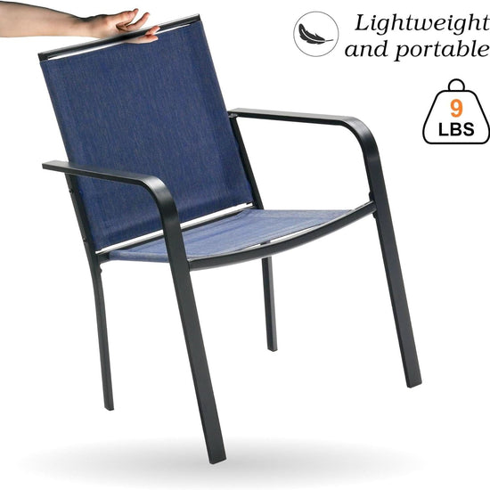 7 Piece Outdoor Dining Set with Stackable Chairs-1