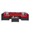 5-Piece PE Wicker Patio Sofa Set with Coffee Table