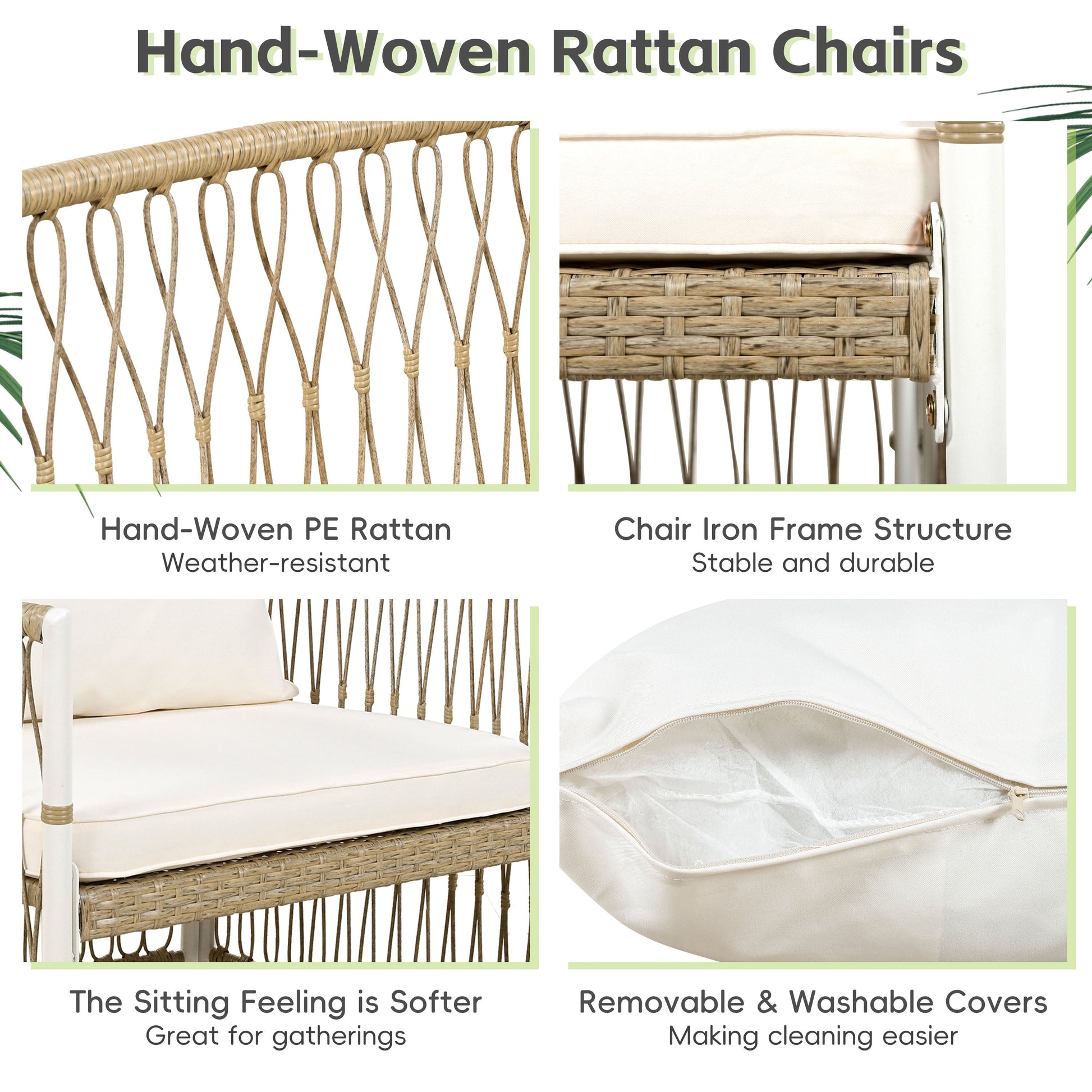 Acacia Outdoor Dining Set — 5-piece with 67-inch acacia wood table and four cushioned rattan chairs
