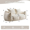 Oversized Bean Bag Loveseat with Pillows, White