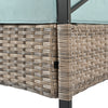 4-Piece PE Wicker Conversation Set with Black Metal Table