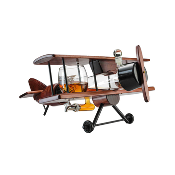 Airplane Whiskey Decanter Set with 2 Glasses