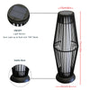 2-Piece Solar Powered Wicker Patio Floor Lamp Set