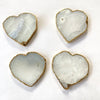 White and Gray Agate Heart Coasters – Set of 4
