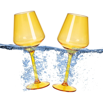 Acrylic Colored Wine Glasses, Set of 2, Shatterproof Tritan Drinkware