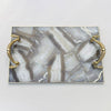 Wild Agate Serving Tray With Brass Handles