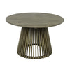 Round Acacia Wood Outdoor Dining Table — 47", Seats 4–6, Grey