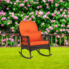 Woven Rattan Outdoor Rocking Chair, Brown Gradient