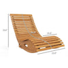Teak Wood Outdoor Rocking Chair with Adjustable Recline