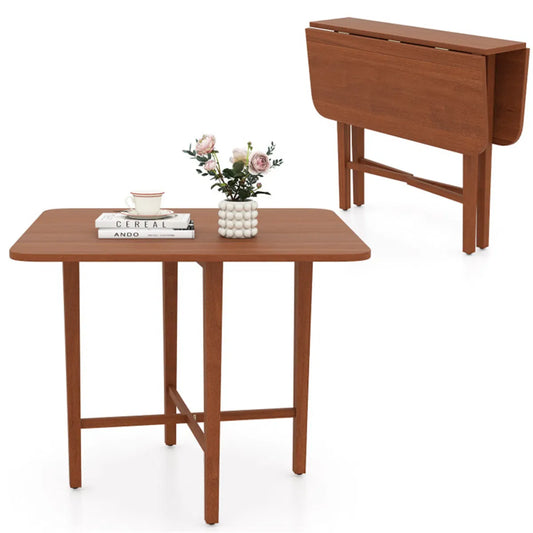 Convertible Drop-Leaf Dining Table, Walnut, Seats 2–4
