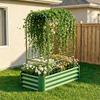 2-in-1 Raised Garden Bed with Arched Trellis, 4x2 ft