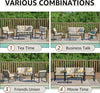 4-Piece Metal Patio Furniture Set with Cushions