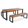 3-Piece Acacia Wood Outdoor Conversation Set
