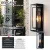 18-Inch Outdoor Wall Lantern in Matte Black, Set of 2