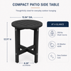 16-Inch HDPE Round Outdoor Side Table for Patio, Porch or Poolside