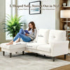 Beige 83" Contemporary Sectional Sofa with Ottoman