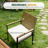 5-Piece Acacia & Rattan Patio Dining Set, Yellow