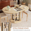 Natural Oak Extendable Round Dining Table Furniture-4