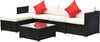 Six Piece Outdoor Wicker Sectional Sofa Set with Ottoman